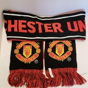 Manchester United Soccer Football Scarf Red Black